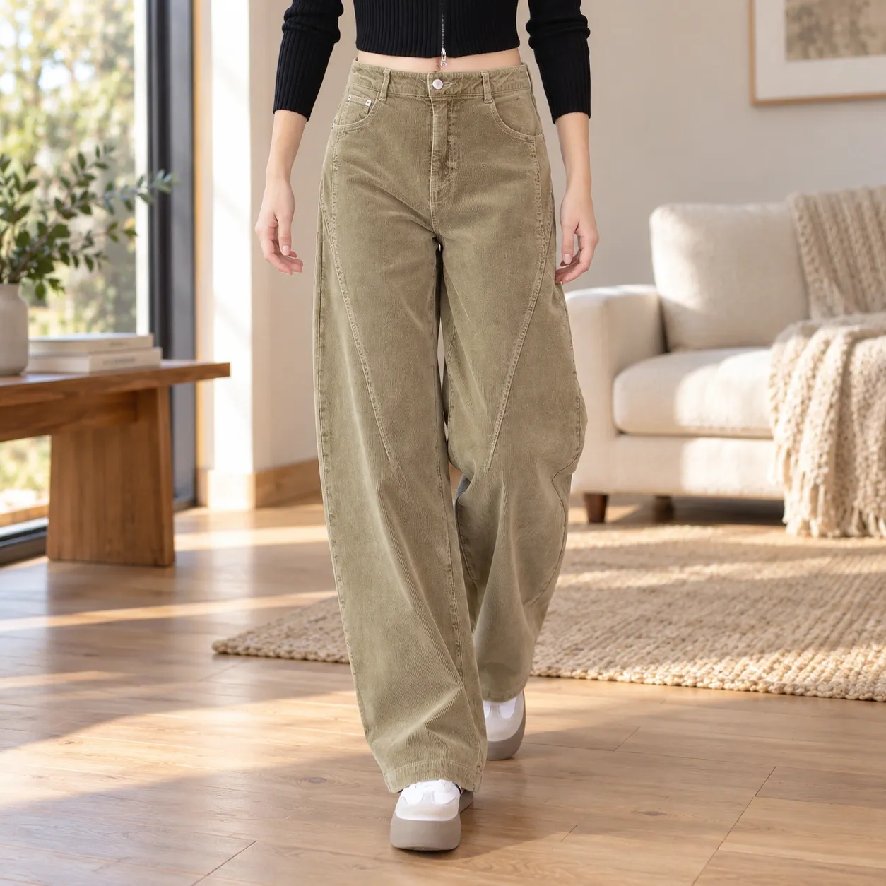 Elodie Corduroy Trousers - Full product; styling accessories not included