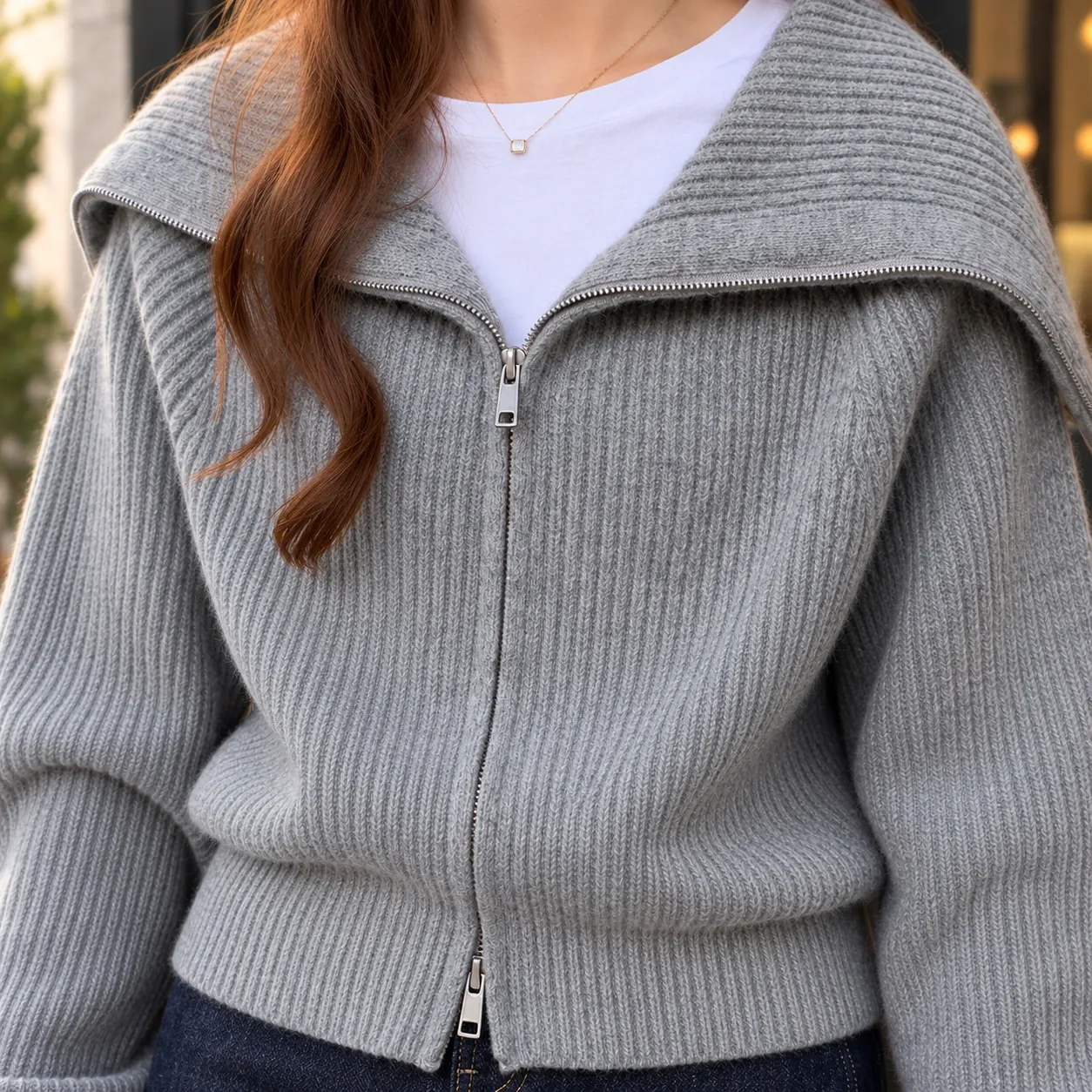Manon Sailor Collar Cardigan - Detail; styling accessories not included