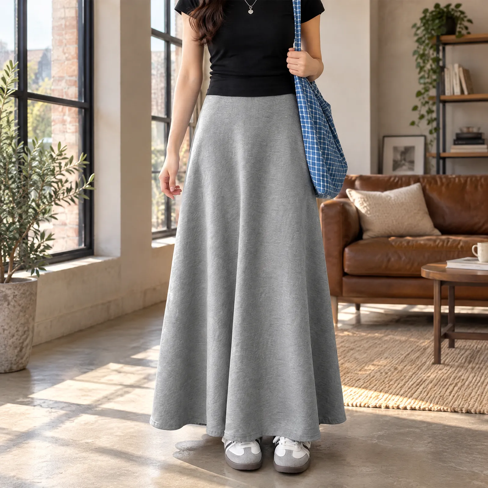 Cairn A-Line Maxi Skirt: lead photograph of the selected Light gray supplier SKU