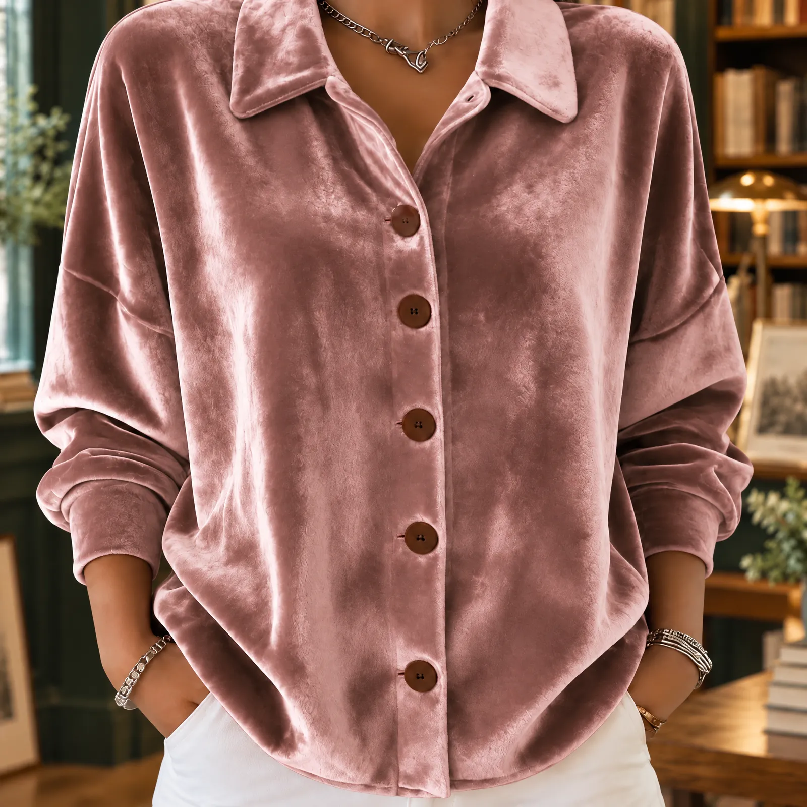 Hawkridge Velvet Shirt: detail view