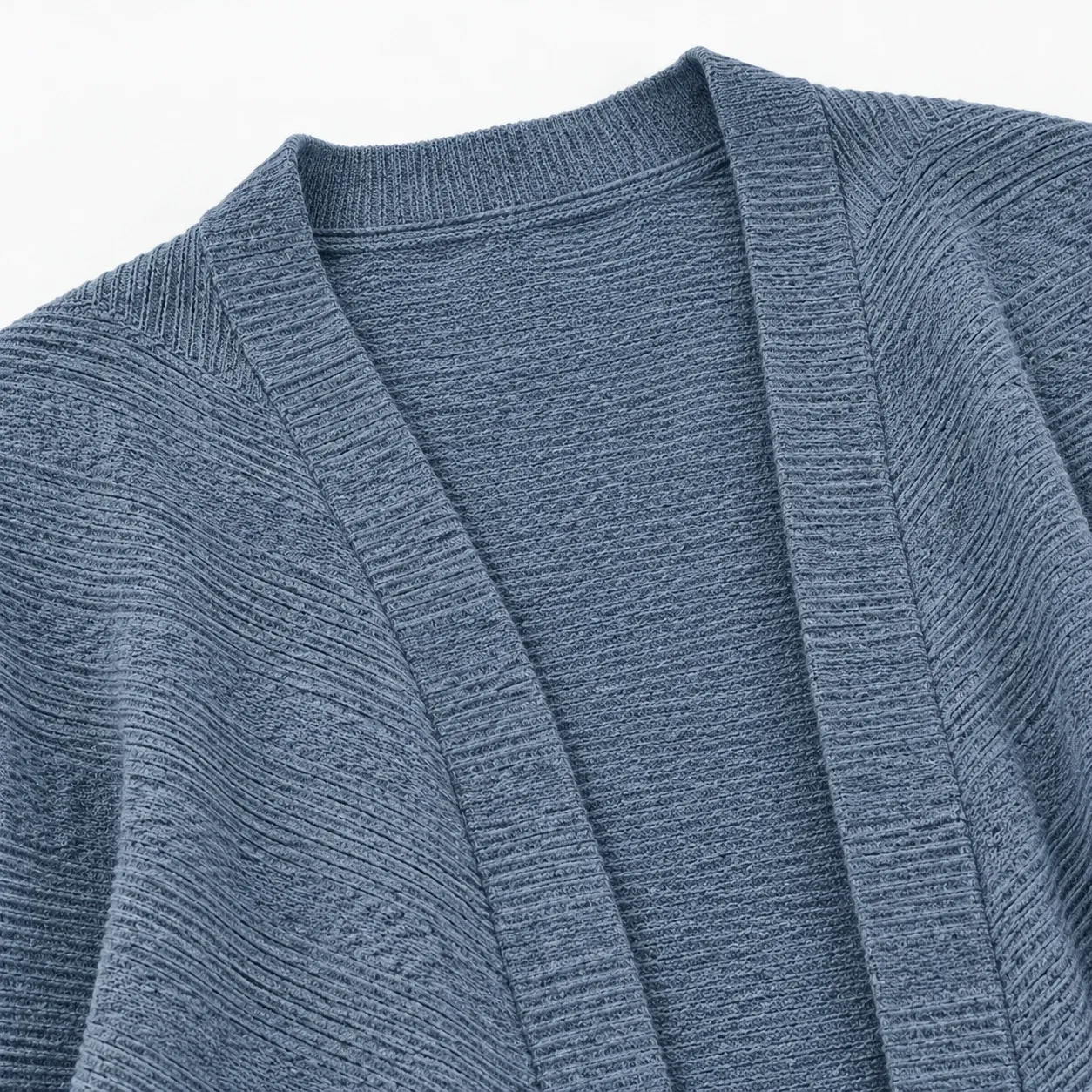 Felicie Open-Front Cardigan - Blue construction detail; styling accessories not included