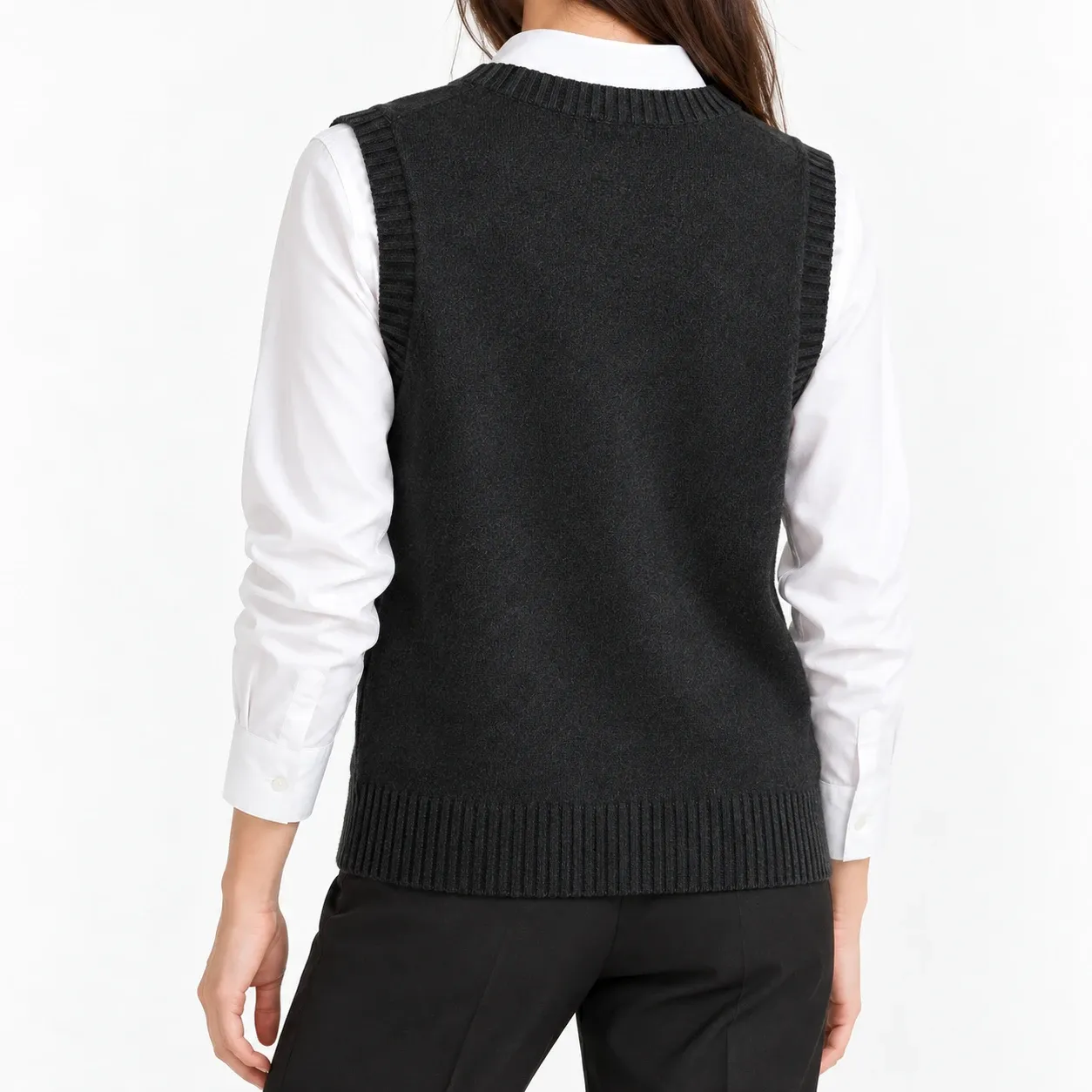 Isaline Sweater Vest - Black source-supported rear fit; styling accessories not included